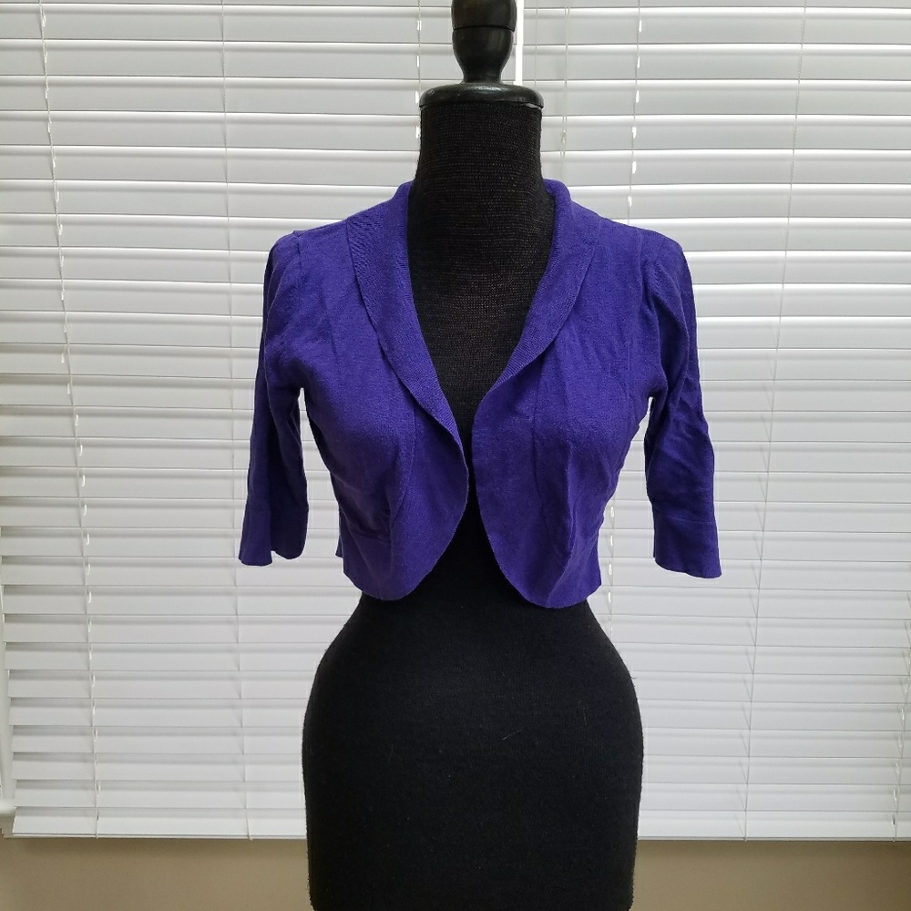 Crop top short sleeve sweater, purple